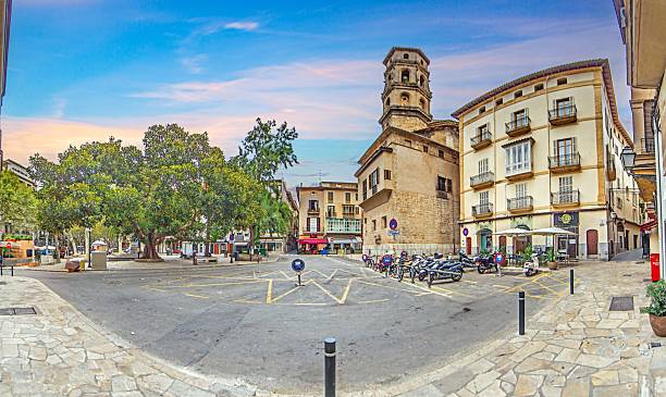 istock Colorful plaza and tower in Palma de Mallorca 2217496732