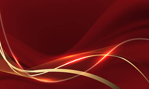 istock Abstract gold red ribbon curve overlap on grey luxury background vector 2217502331