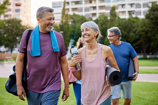 istock Healthy mature people chatting after workout 2217502702