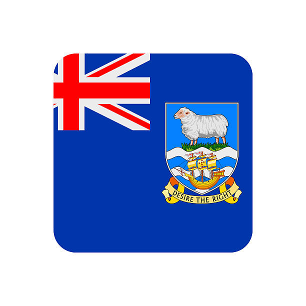 The Falkland Islands Flag. Square Flat Icon. Vector Illustration