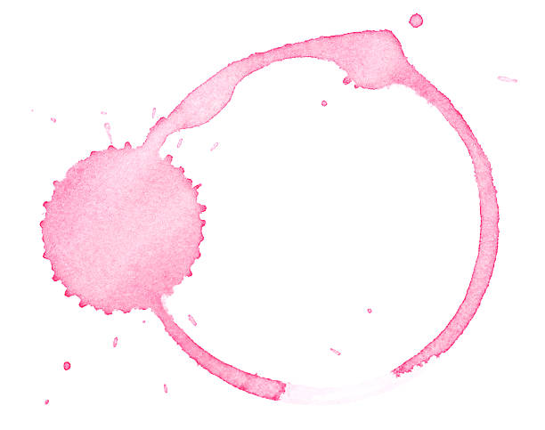 istock Red wine stain isolated on a white background, top view. Red wine ring and drops. 2217516946