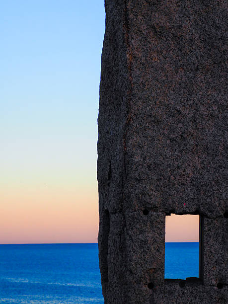 The Thinker sculpture on Cape Tarkhankut in Crimea. Sculpture Heart of Tarkhankut.