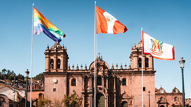 istock Cusco parliament buildings and flags 2217521788