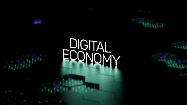 istock Digital economy text,neon glowing lettering,e-commerce business concept,wallpaper.3D render 2217522998