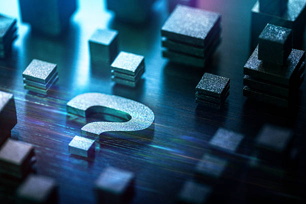 istock Modern Question Mark symbol on technologic background with variety of blocks formation. 2217543946