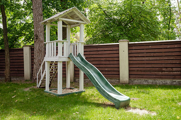 istock Children's slide in the garden 2217549057