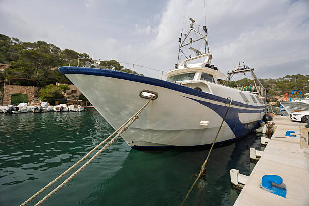 Old fishing boat tied up in the port of Rijeka