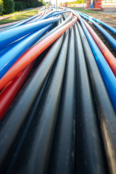 istock Cables in global telecommunication networks as a background. 2217552600