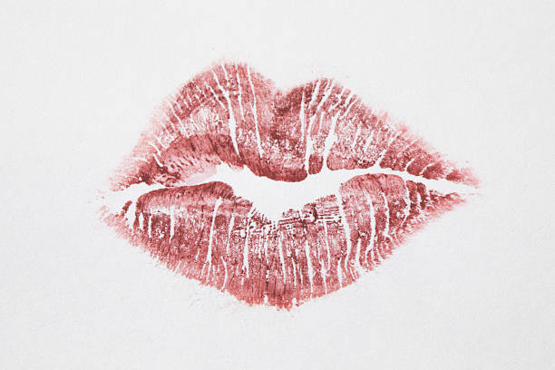 lipstick impression on white paper