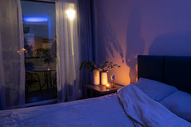 istock cozy beautiful  decorations in night bedroom 2217561978