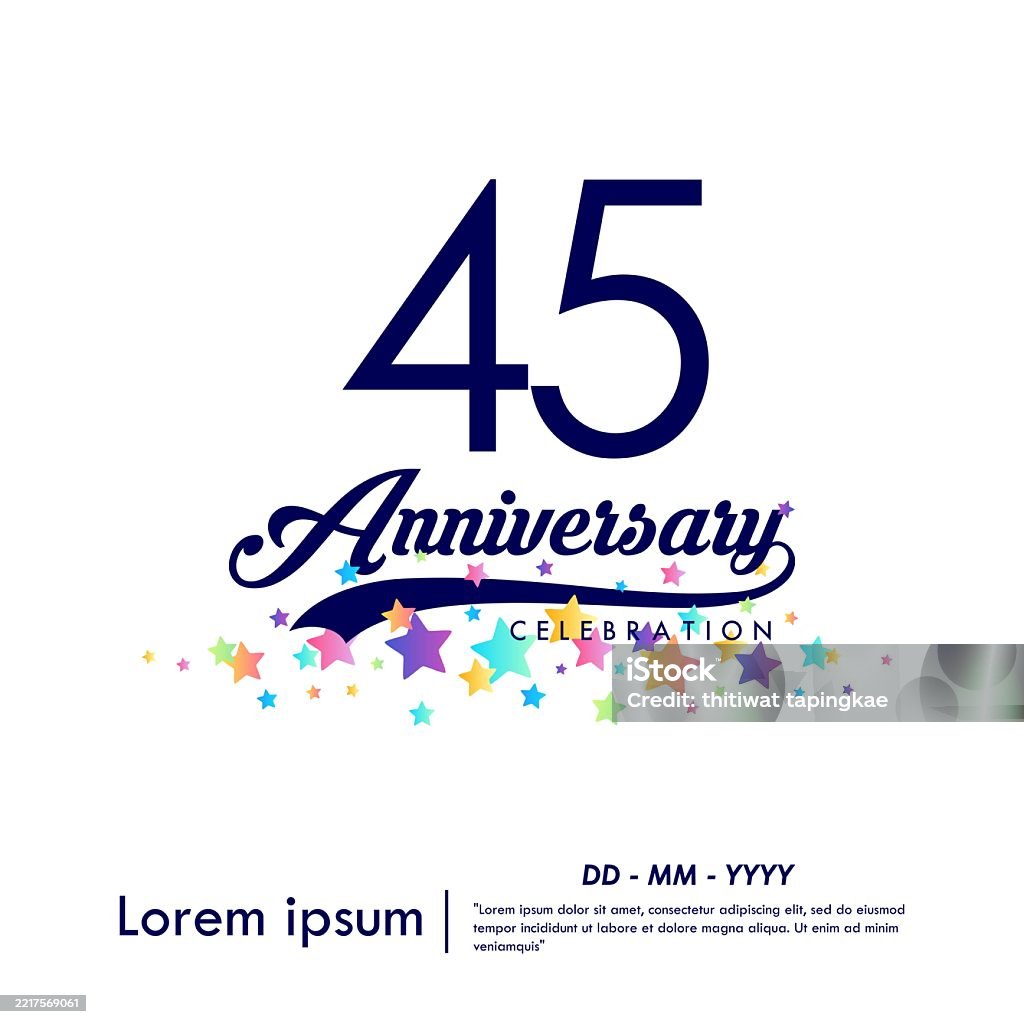 45th 45th Years Anniversary Celebration Emblem Congratulations Anniversary ...