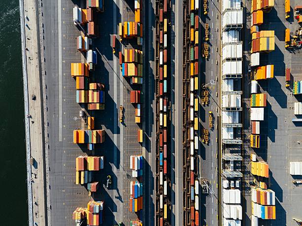 istock Drone view of a container port, Docker. Montreal, Quebec, Canada 2217576214