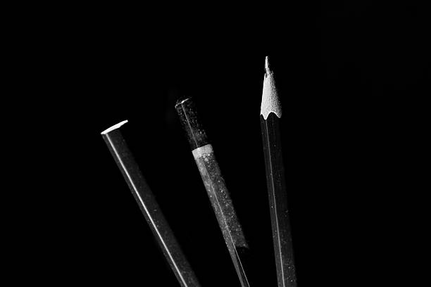 Pencil sharpener and shaved pencil on white, back to school concept