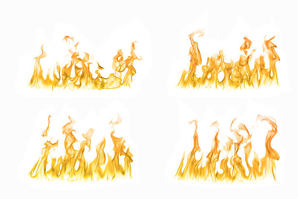 istock white background fire, flames with torches, and textures with splitting power effect, can grill red, burning with burning smoke and sparks in barbecue grill fire 2217579032