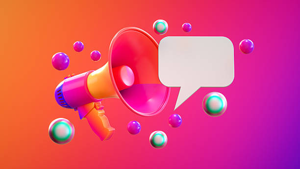 istock Megaphone Announcement with Blank Speech Bubble 2217580622