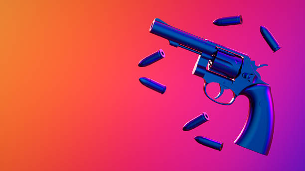 istock Revolver Gun & Bullets: Action Concept 2217580976