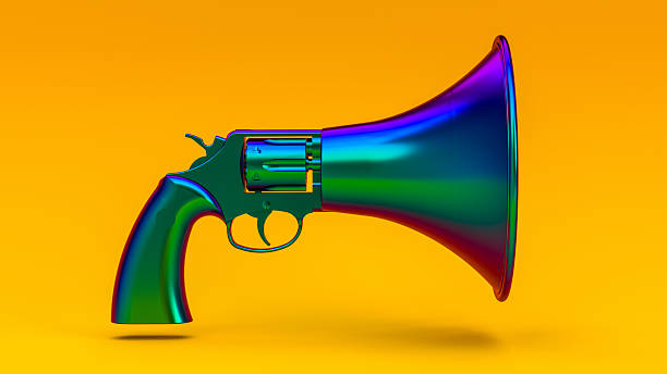 Iridescent Gun-Megaphone: Bold Communication Art