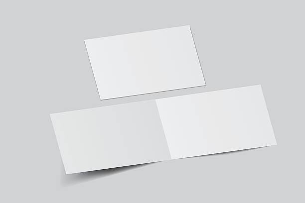 istock Open Leaflet, bi fold mockup template .Blank paper, thank you card, notecards, note paper, greeting card, wedding invitation, postcard, brochure or any creative work for presentation of your design 2217585815