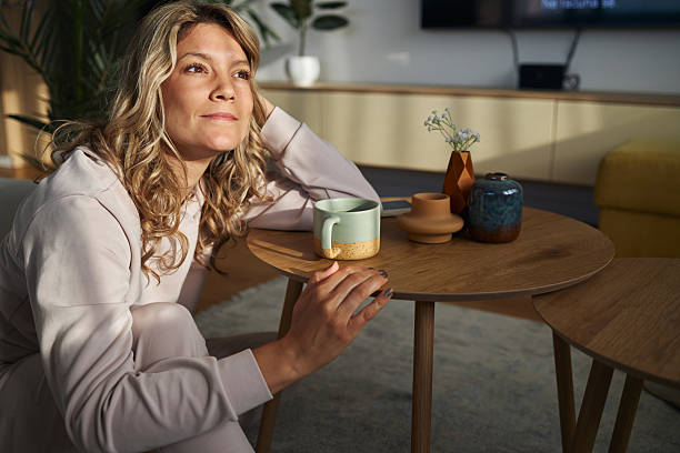 istock Beautiful woman enjoying indoors 2217587981
