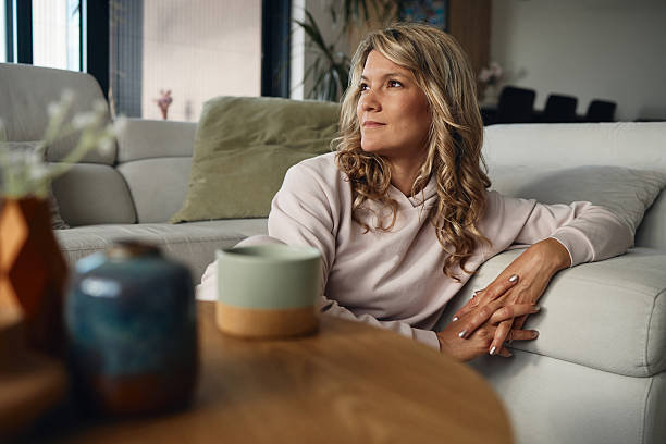 istock Beautiful woman enjoying indoors 2217588469