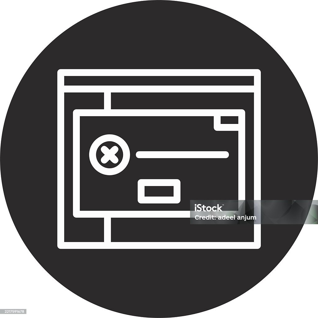 Error Image Rectangle Error Inverted Circle Black Stock Illustration - Download Image Now ...