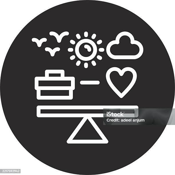 Work Life Integration Inverted Circle Black Stock Illustration ...