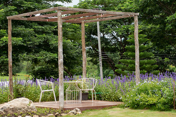 Picture of beauty garden with modern gazebo