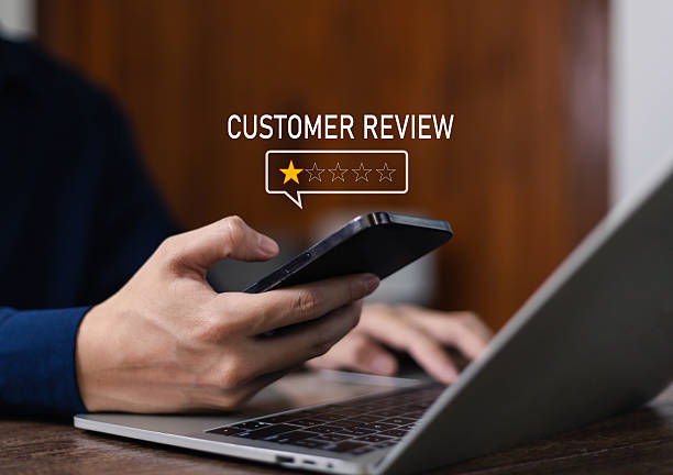 istock 1 star review rating, complaints, bad, customer, negative, feedback, rate, online, customer complaints, and negative customer experience in service. 2217596905