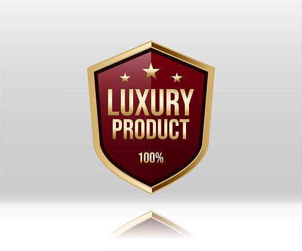istock Unique and stylist shield with text Luxury Product, elegant golden color. 2217601468