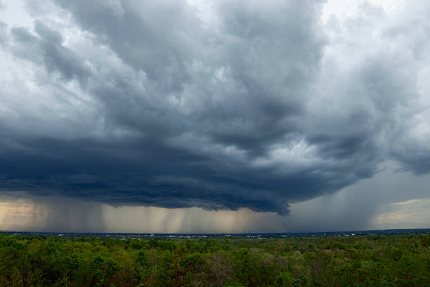 istock Storm clouds with the rain. Nature Environment Dark huge cloud sky black stormy cloud 2217603766