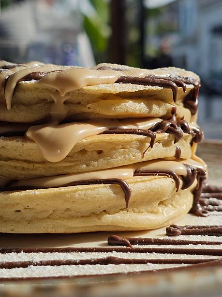 Pancakes with chocolate and Buenos cream