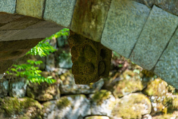 istock dragon sculpture hanging from the stone bridge 2217608899