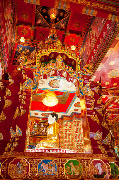istock White Buddha Statue Inside Chapel at Wat Maha That Wachiramongkol (Wat Bang Thong), Phang Nga, Thailand – Serene Interior of a Sacred Temple 2217622625