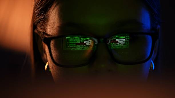 istock Close Up of Computer Screen Reflection in Glasses 2217622787