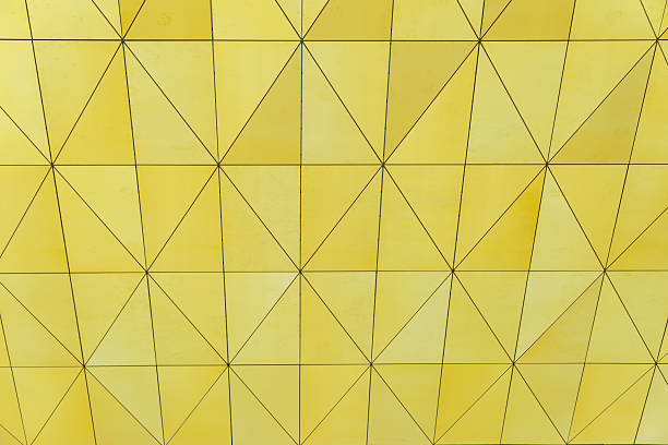 Geometric pattern of black lines on yellow background. Abstract geometric background.