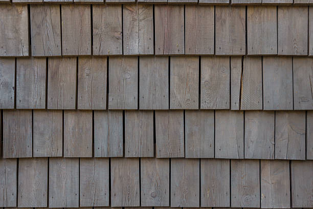 istock Wall of wooden shingles. 2217627192