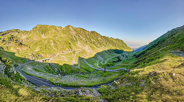 istock Empty Transfagarasan Highway in early dawn light which is a mountain road crossing the southern section of the Carpathian Mountains, one of the 10 most beautiful roads in the world,Romania, Eastern Europe 2217636282