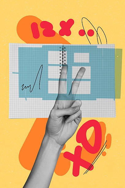 istock Vertical sketch 3d collage poster of hands hold vinyl disk plate cadre camera shooting book phone education reader notepad 2217636347