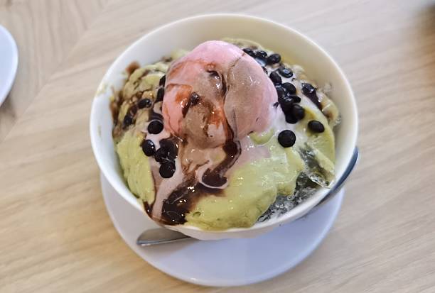 istock Served with processed drinks from ice cream and avocado juice 2217639901