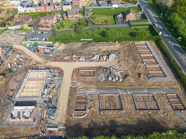 istock aerial view of a residential construction site 2217642967
