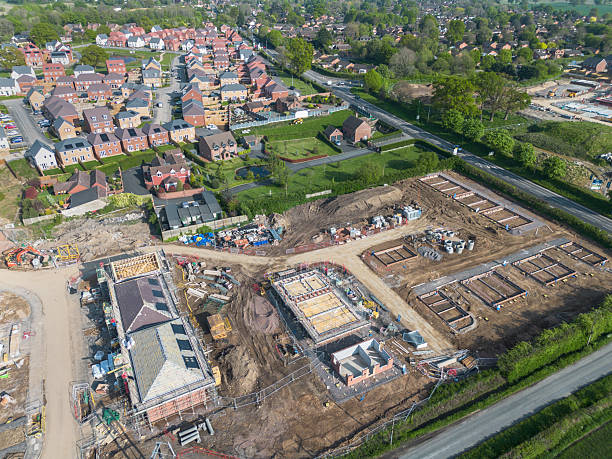 istock aerial view of a residential construction site 2217642975
