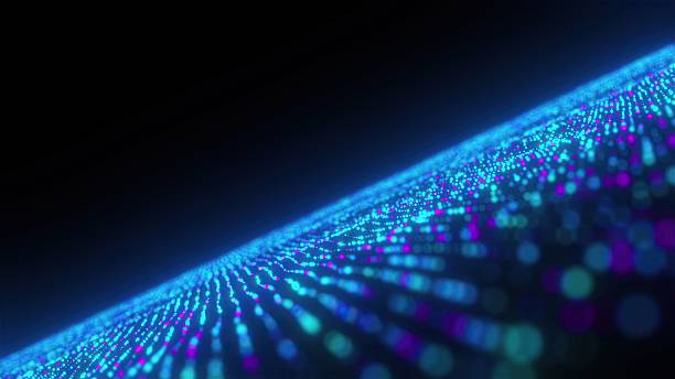 istock Futuristic purple and blue dots background 2217643190