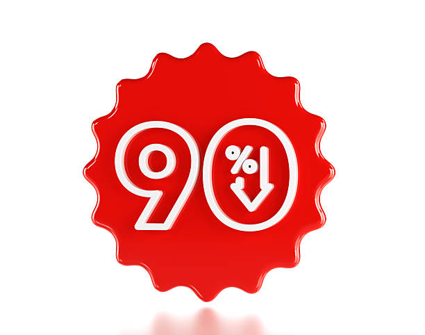 istock 90 % Red Sale Label 2217643266