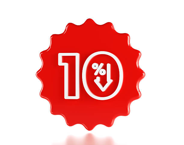istock 10 % Red Sale Label 2217643315