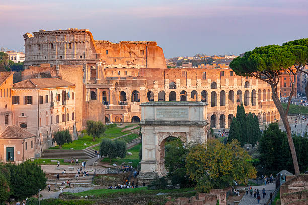 The Coliseo at the sunset