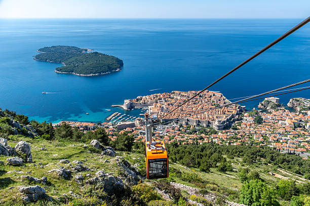 istock Cable car high above Dubrovnik 2217650429