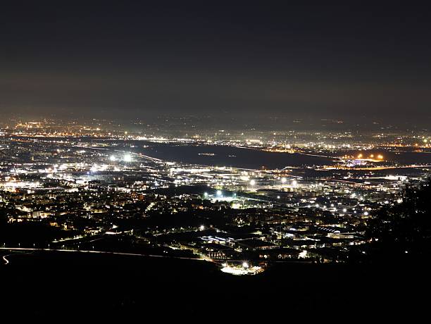 Panoramic view of Florence from Calvana during the night