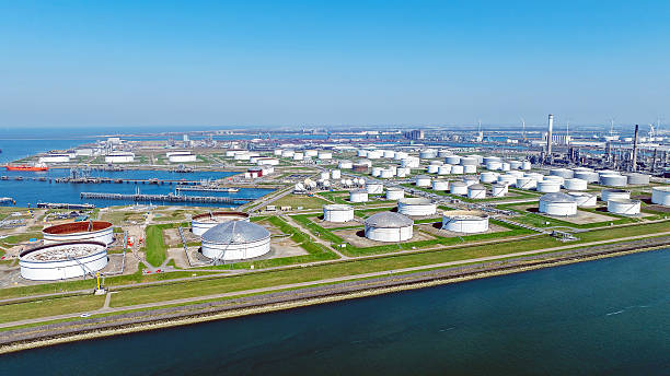 istock Aerial from industry in Rotterdam harbor in the Netherlands 2217659241