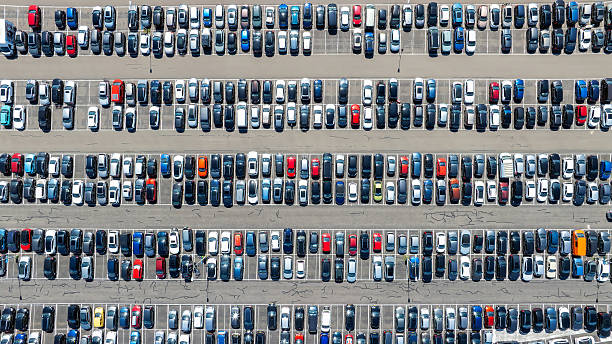 Aerial top shot from a parking lot