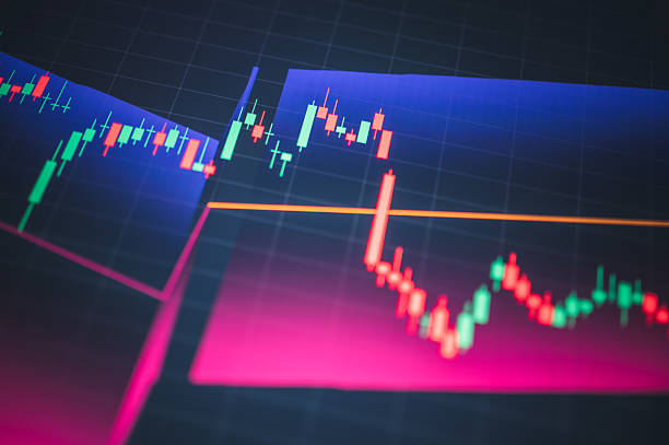 istock colorful candlestick chart with neon grid overlay for modern fintech and trading technology concepts 2217669288